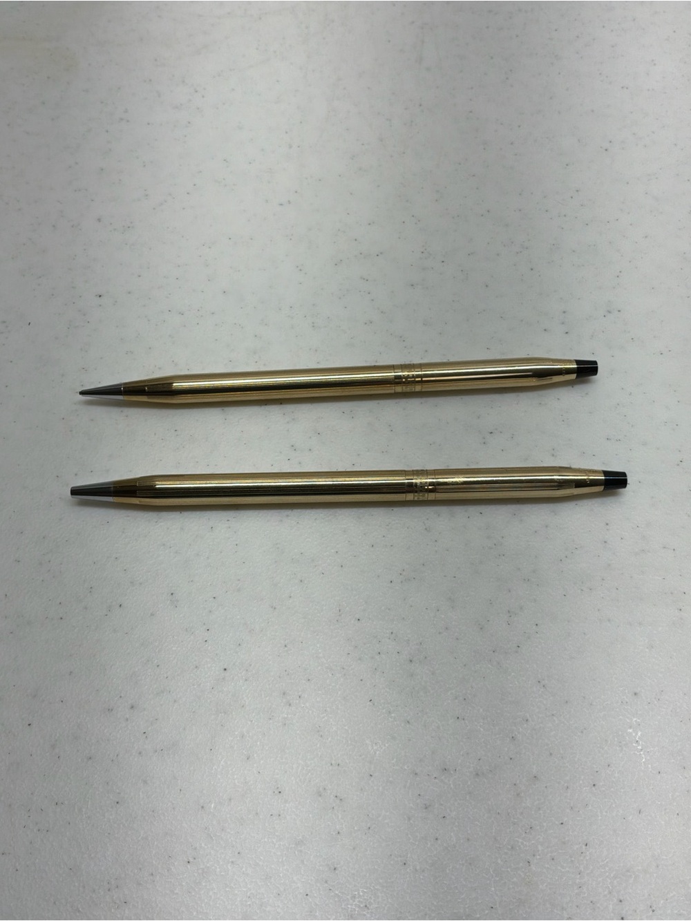 Vintage CROSS  1/20 10kt GOLD FILLED U.S.A. Pen and Pencil Set Greek Key Center